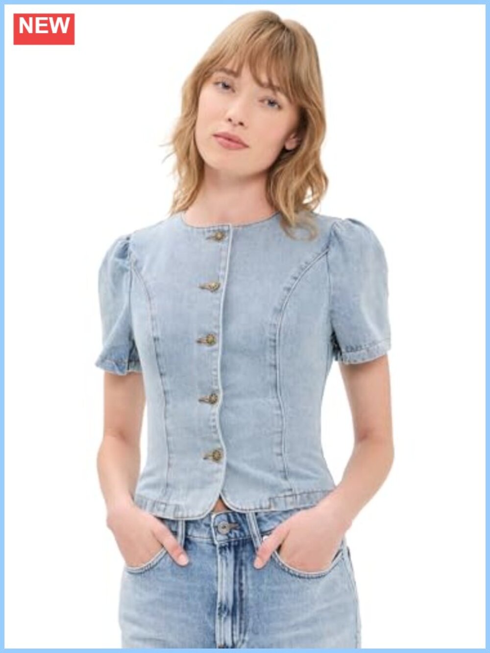 Lioness Women's Femme Blouse Light Denim